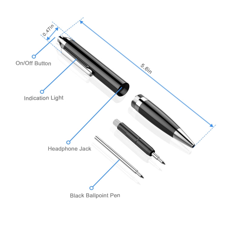 Bút ghi âm kỹ thuật số giảm tiếng ồn HD thông minh Q90, 4GB, 8GB, 16GB, 32GB