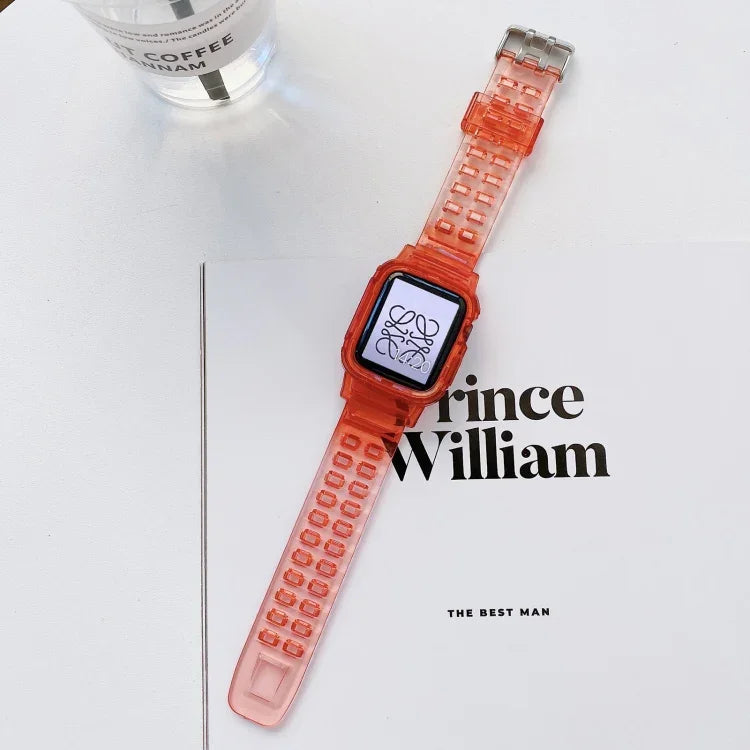 Dây đồng hồ TPU trong suốt chuyển màu Jelly Gradient cho Apple Watch Series, 7 41mm / 6&SE&5&4 40mm / 3&2&1 38mm, 7 45mm / 6&SE&5&4 44mm / 3&2&1 42mm