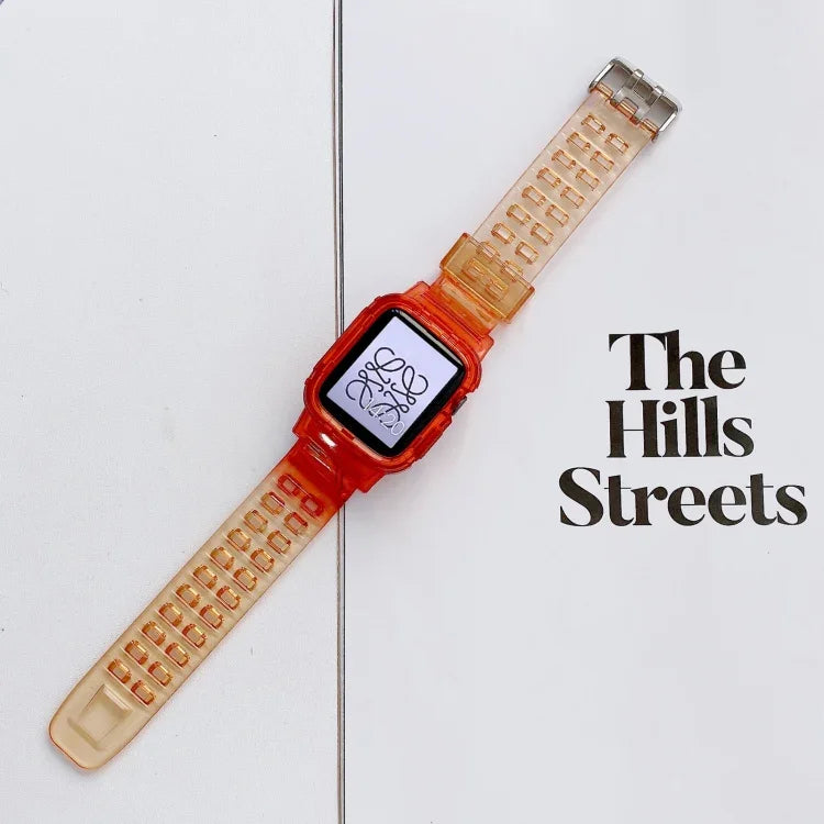 Dây đồng hồ TPU trong suốt chuyển màu Jelly Gradient cho Apple Watch Series, 7 41mm / 6&SE&5&4 40mm / 3&2&1 38mm, 7 45mm / 6&SE&5&4 44mm / 3&2&1 42mm