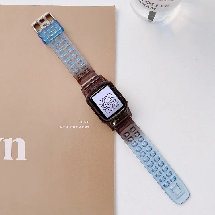 Dây đồng hồ TPU trong suốt chuyển màu Jelly Gradient cho Apple Watch Series, 7 41mm / 6&SE&5&4 40mm / 3&2&1 38mm, 7 45mm / 6&SE&5&4 44mm / 3&2&1 42mm