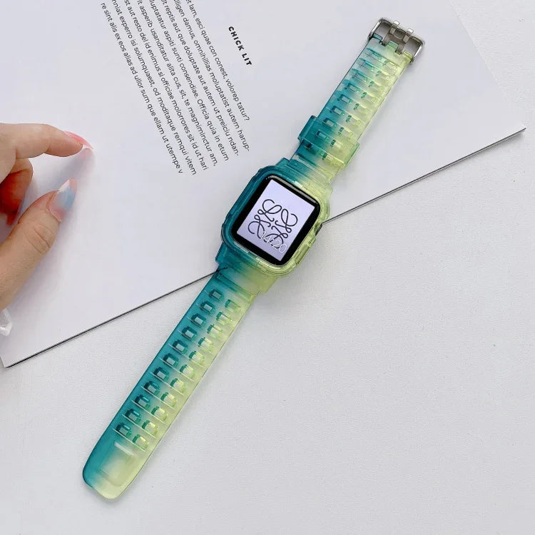 Dây đồng hồ TPU trong suốt chuyển màu Jelly Gradient cho Apple Watch Series, 7 41mm / 6&SE&5&4 40mm / 3&2&1 38mm, 7 45mm / 6&SE&5&4 44mm / 3&2&1 42mm