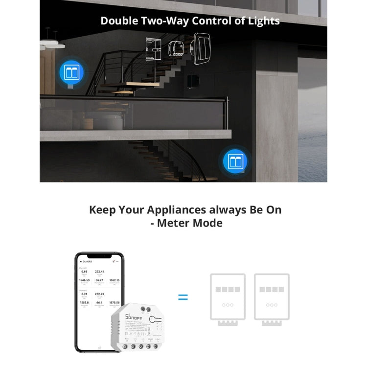 Module công tắc thông minh WiFi điều khiển hai chiều Sonoff DUALR3, DUALR3