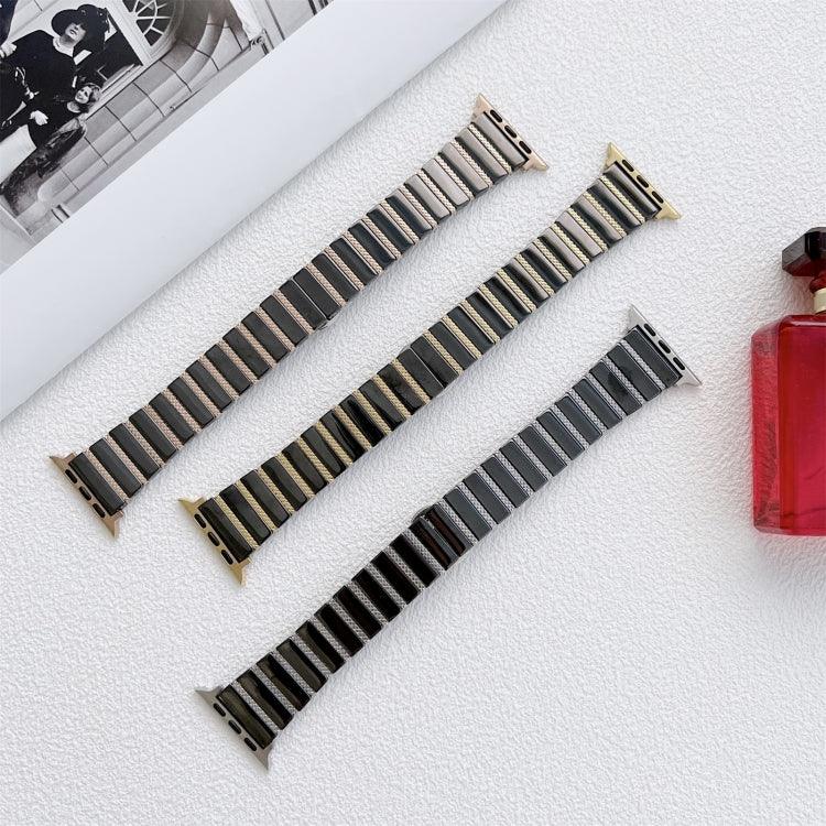 Dây đồng hồ thép một hạt gốm cho Apple Watch Series, 7 41mm / 6&SE&5&4 40mm / 3&2&1 38mm, 7 45mm / 6&SE&5&4 44mm / 3&2&1 42mm