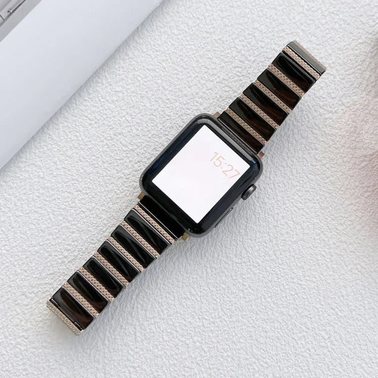 Dây đồng hồ thép một hạt gốm cho Apple Watch Series, 7 41mm / 6&SE&5&4 40mm / 3&2&1 38mm, 7 45mm / 6&SE&5&4 44mm / 3&2&1 42mm
