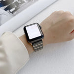 Dây đồng hồ thép một hạt gốm cho Apple Watch Series, 7 41mm / 6&SE&5&4 40mm / 3&2&1 38mm, 7 45mm / 6&SE&5&4 44mm / 3&2&1 42mm