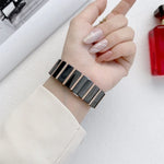 Dây đồng hồ thép một hạt gốm cho Apple Watch Series, 7 41mm / 6&SE&5&4 40mm / 3&2&1 38mm, 7 45mm / 6&SE&5&4 44mm / 3&2&1 42mm