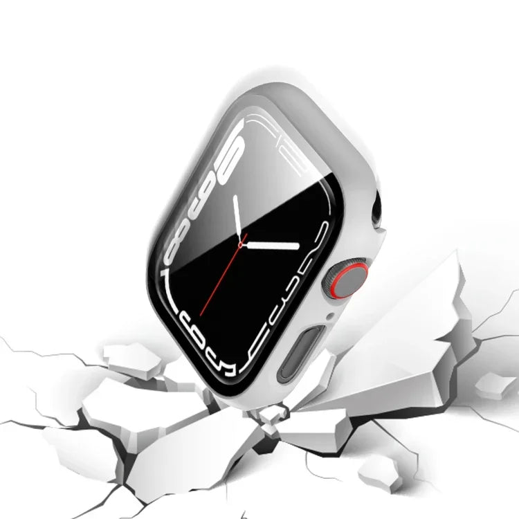 Ốp bảo vệ 2 trong 1 khung PC + kính cường lực, Dành cho Apple Watch Series 9 / 8 / 7 41mm, Dành cho Apple Watch Series 8 / 7 45mm