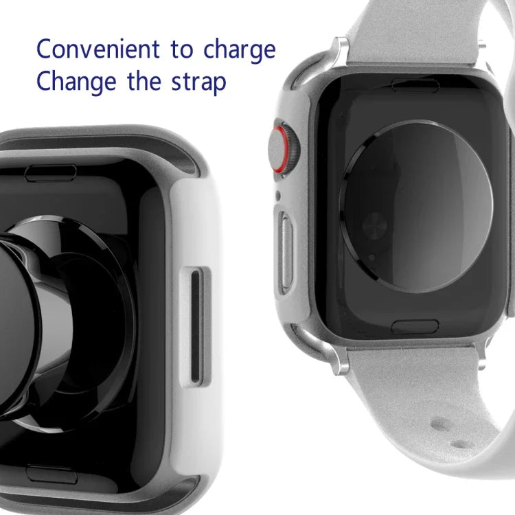 Ốp bảo vệ 2 trong 1 khung PC + kính cường lực, Dành cho Apple Watch Series 9 / 8 / 7 41mm, Dành cho Apple Watch Series 8 / 7 45mm