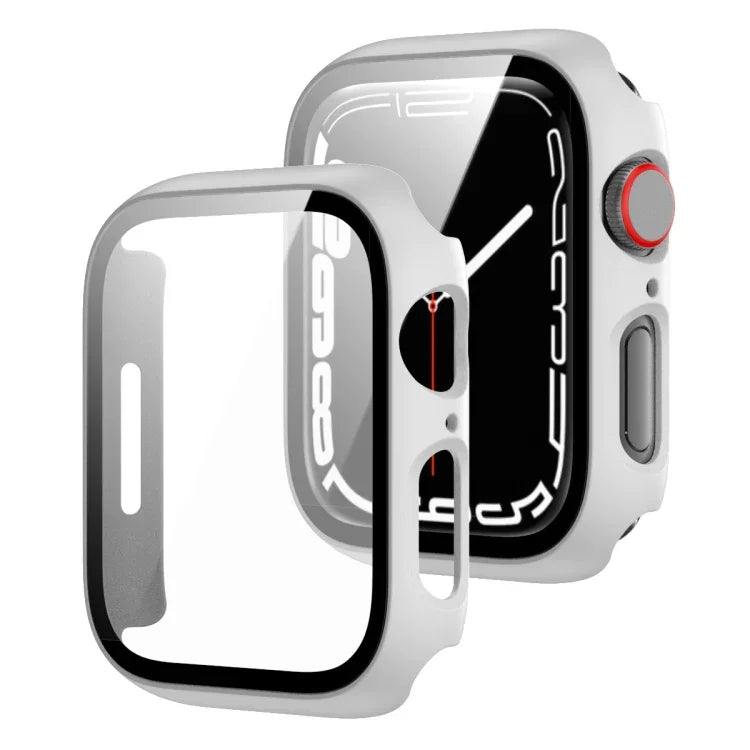 Ốp bảo vệ 2 trong 1 khung PC + kính cường lực, Dành cho Apple Watch Series 9 / 8 / 7 41mm, Dành cho Apple Watch Series 8 / 7 45mm