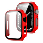 Ốp bảo vệ 2 trong 1 khung PC + kính cường lực, Dành cho Apple Watch Series 9 / 8 / 7 41mm, Dành cho Apple Watch Series 8 / 7 45mm