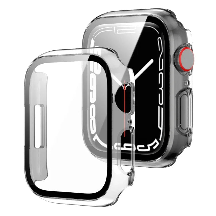 Ốp bảo vệ 2 trong 1 khung PC + kính cường lực, Dành cho Apple Watch Series 9 / 8 / 7 41mm, Dành cho Apple Watch Series 8 / 7 45mm