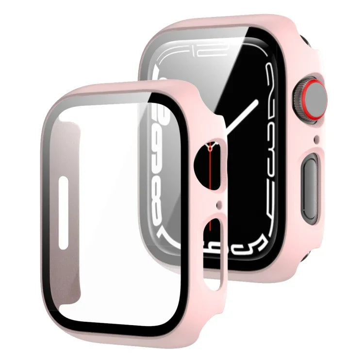 Ốp bảo vệ 2 trong 1 khung PC + kính cường lực, Dành cho Apple Watch Series 9 / 8 / 7 41mm, Dành cho Apple Watch Series 8 / 7 45mm