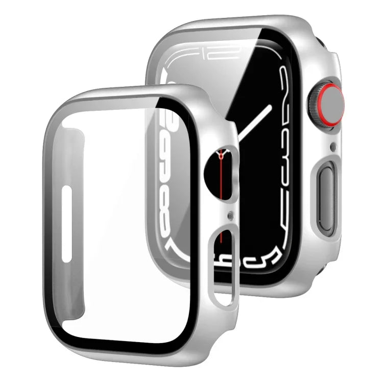 Ốp bảo vệ 2 trong 1 khung PC + kính cường lực, Dành cho Apple Watch Series 9 / 8 / 7 41mm, Dành cho Apple Watch Series 8 / 7 45mm