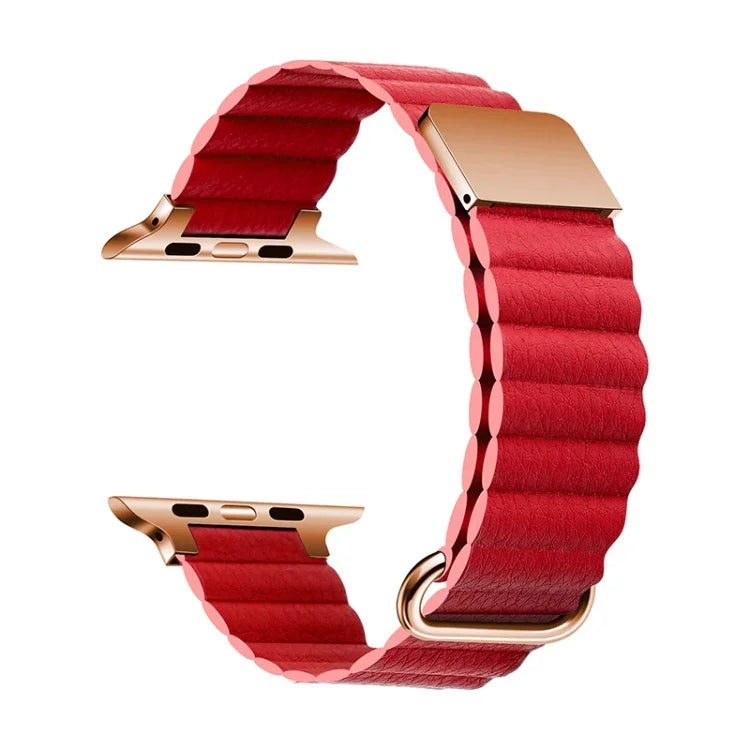 Dây đồng hồ da nam châm cho Apple Watch Series, 7 41mm / 6&SE&5&4 40mm / 3&2&1 38mm, 7 45mm / 6&SE&5&4 44mm / 3&2&1 42mm