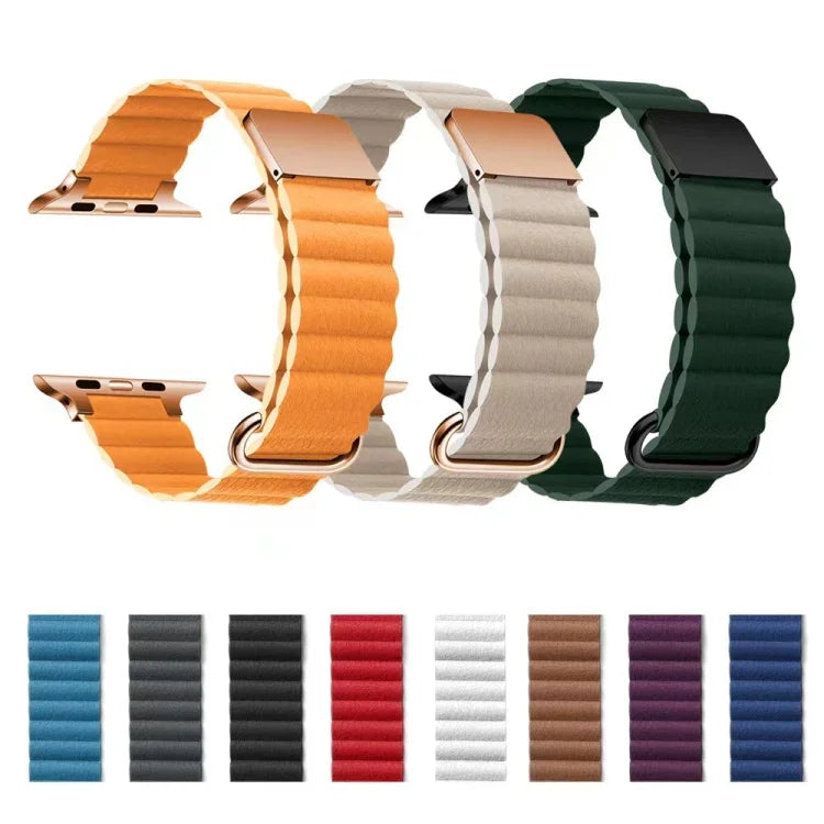 Dây đồng hồ da nam châm cho Apple Watch Series, 7 41mm / 6&SE&5&4 40mm / 3&2&1 38mm, 7 45mm / 6&SE&5&4 44mm / 3&2&1 42mm