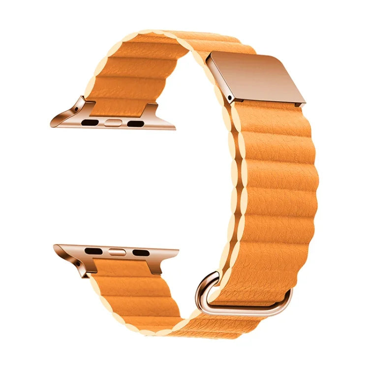 Dây đồng hồ da nam châm cho Apple Watch Series, 7 41mm / 6&SE&5&4 40mm / 3&2&1 38mm, 7 45mm / 6&SE&5&4 44mm / 3&2&1 42mm
