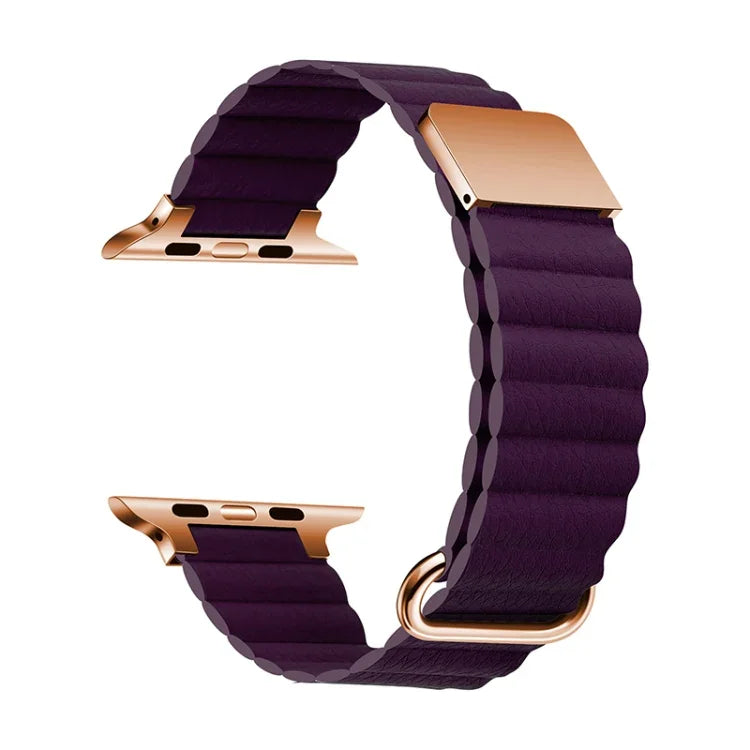 Dây đồng hồ da nam châm cho Apple Watch Series, 7 41mm / 6&SE&5&4 40mm / 3&2&1 38mm, 7 45mm / 6&SE&5&4 44mm / 3&2&1 42mm