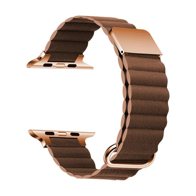 Dây đồng hồ da nam châm cho Apple Watch Series, 7 41mm / 6&SE&5&4 40mm / 3&2&1 38mm, 7 45mm / 6&SE&5&4 44mm / 3&2&1 42mm