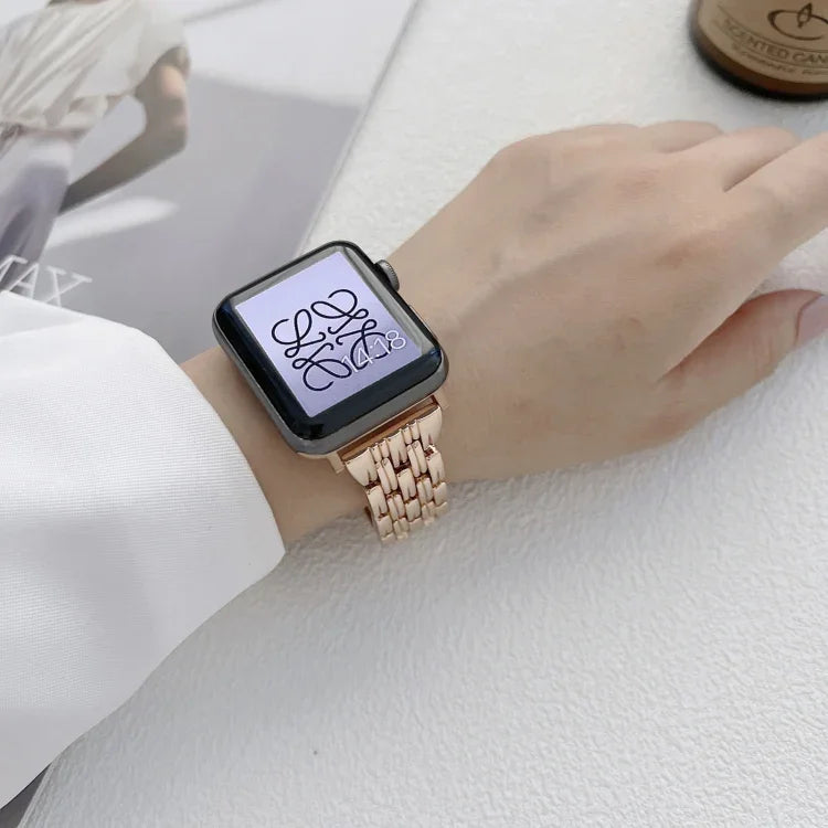Dây đồng hồ thép không gỉ sọc năm baht cho Apple Watch Series, 7 41mm / 6&SE&5&4 40mm / 3&2&1 38mm, 7 45mm / 6&SE&5&4 44mm / 3&2&1 42mm