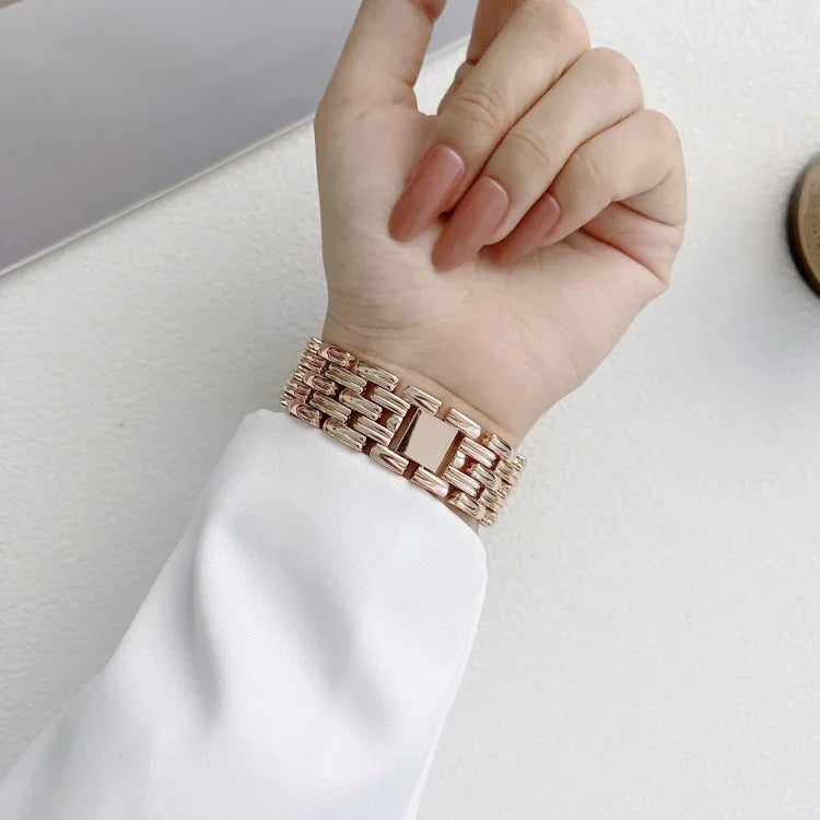Dây đồng hồ thép không gỉ sọc năm baht cho Apple Watch Series, 7 41mm / 6&SE&5&4 40mm / 3&2&1 38mm, 7 45mm / 6&SE&5&4 44mm / 3&2&1 42mm