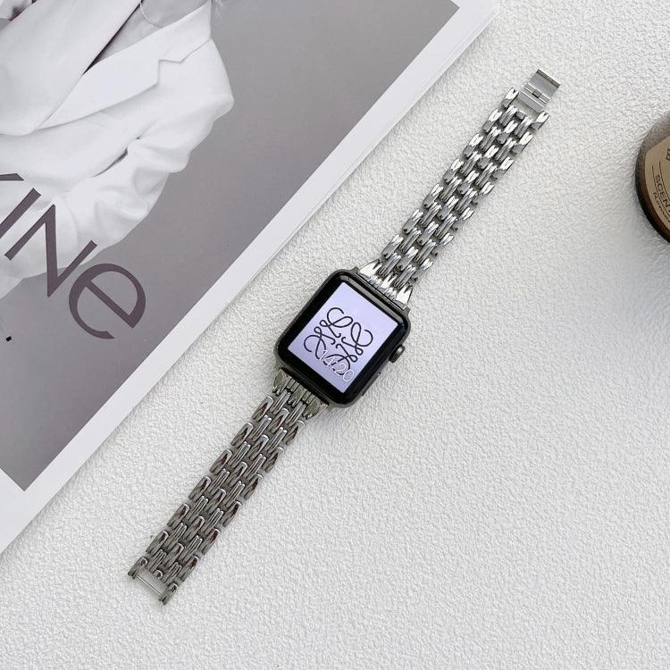 Dây đồng hồ thép không gỉ sọc năm baht cho Apple Watch Series, 7 41mm / 6&SE&5&4 40mm / 3&2&1 38mm, 7 45mm / 6&SE&5&4 44mm / 3&2&1 42mm