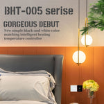 Bộ điều nhiệt sưởi nhà thông minh 220V AC 3A BHT-005-GC cho hộp EU, điều khiển nồi hơi chỉ với cảm biến bên trong, BHT-005-GC