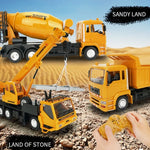 Xe mô hình điều khiển từ xa MoFun 2.4G 10 kênh, cần cẩu, xe ben, xe trộn bê tông