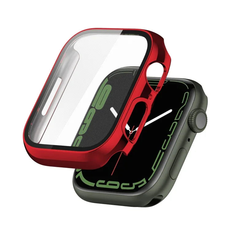 Ốp lưng bảo vệ PC chống sốc mạ điện kèm phim kính cường lực, Dành cho Apple Watch Series 9 / 8 / 7 41mm, Dành cho Apple Watch Series 9 / 8 / 7 45mm