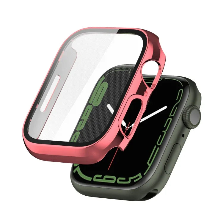 Ốp lưng bảo vệ PC chống sốc mạ điện kèm phim kính cường lực, Dành cho Apple Watch Series 9 / 8 / 7 41mm, Dành cho Apple Watch Series 9 / 8 / 7 45mm