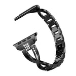 Dây đồng hồ thép không gỉ đính kim cương cho Apple Watch Series, 7 41mm / 6&SE&5&4 40mm / 3&2&1 38mm, 7 45mm / 6&SE&5&4 44mm / 3&2&1 42mm