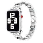 Dây đồng hồ thép không gỉ đính kim cương cho Apple Watch Series, 7 41mm / 6&SE&5&4 40mm / 3&2&1 38mm, 7 45mm / 6&SE&5&4 44mm / 3&2&1 42mm