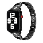 Dây đồng hồ thép không gỉ đính kim cương cho Apple Watch Series, 7 41mm / 6&SE&5&4 40mm / 3&2&1 38mm, 7 45mm / 6&SE&5&4 44mm / 3&2&1 42mm