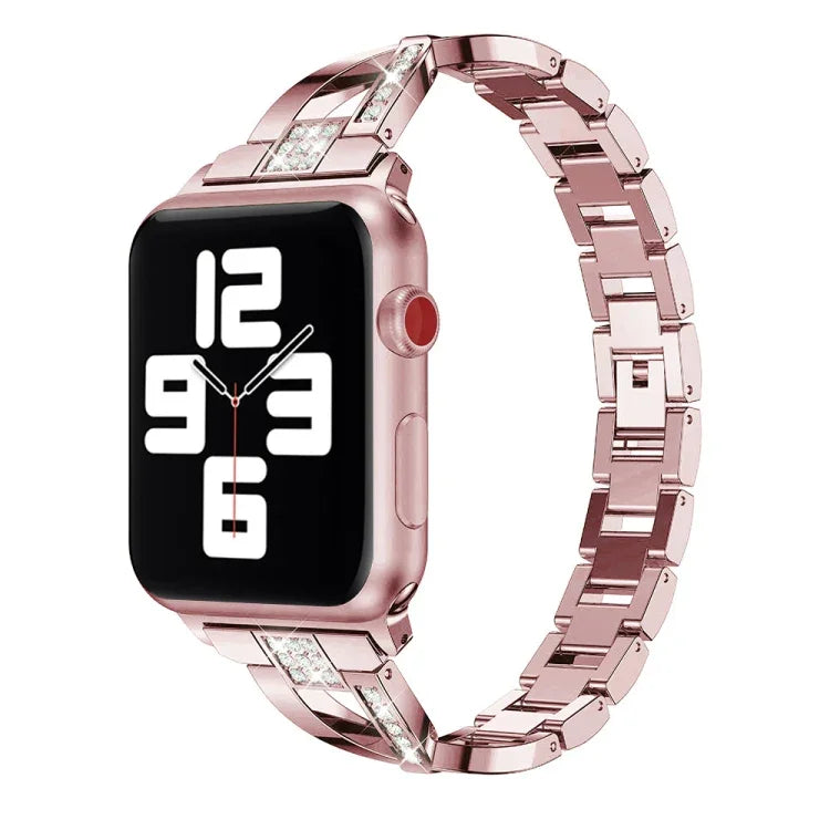 Dây đồng hồ thép không gỉ đính kim cương cho Apple Watch Series, 7 41mm / 6&SE&5&4 40mm / 3&2&1 38mm, 7 45mm / 6&SE&5&4 44mm / 3&2&1 42mm