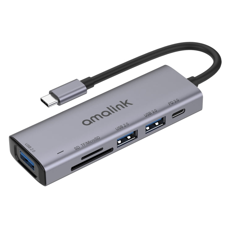 Trạm kết nối đa chức năng amalink 95120D Type-C / USB-C sang SD/TF + 3 cổng USB + PD 3.0, mã 95120D