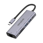 Bộ chia đa chức năng amalink 95122D Type-C / USB-C sang RJ45 + 2 cổng USB + PD 3.0, mã 95122D