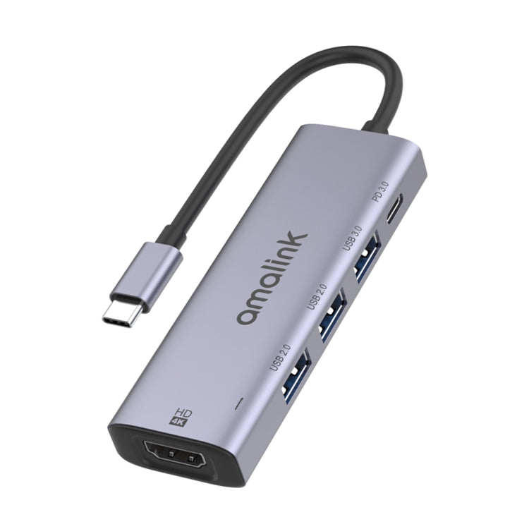Bộ chia đa chức năng amalink 95123D Type-C / USB-C sang HDMI + 3 cổng USB + PD 3.0, mã 95123D