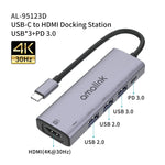 Bộ chia đa chức năng amalink 95123D Type-C / USB-C sang HDMI + 3 cổng USB + PD 3.0, mã 95123D