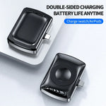 Sạc không dây hai mặt tai nghe và đồng hồ giao diện Type-C JJT-997 cho AirPods & iWatch