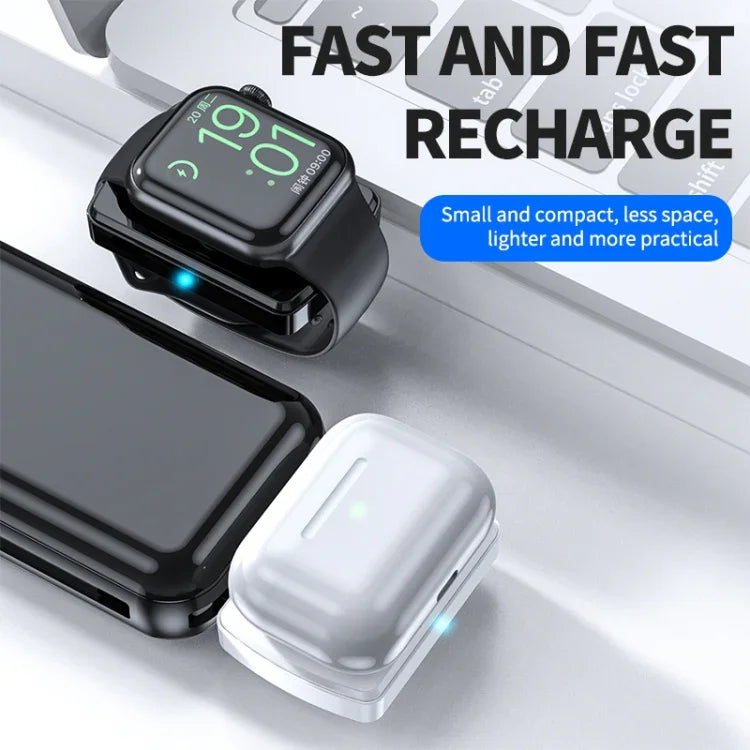 Sạc không dây hai mặt tai nghe và đồng hồ giao diện Type-C JJT-997 cho AirPods & iWatch