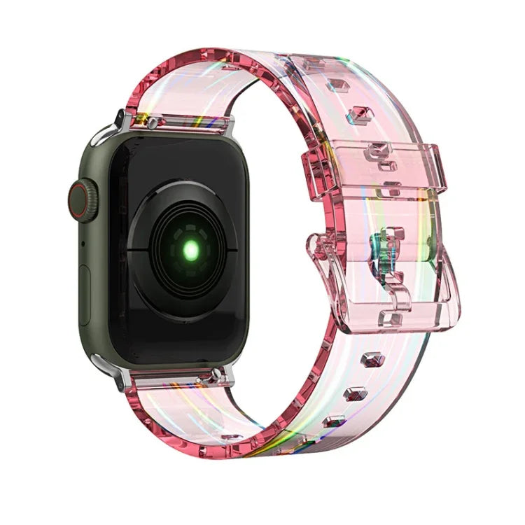 Dây đồng hồ silicone trong suốt nhiều màu cho Apple Watch Series, 7 45mm / 6 & SE & 5 & 4 44mm / 3 & 2 & 1 42mm, 7 41mm / 6 & SE & 5 & 4 40mm / 3 & 2 & 1 38mm