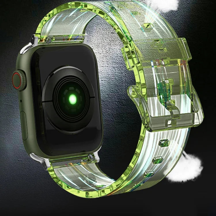 Dây đồng hồ silicone trong suốt nhiều màu cho Apple Watch Series, 7 45mm / 6 & SE & 5 & 4 44mm / 3 & 2 & 1 42mm, 7 41mm / 6 & SE & 5 & 4 40mm / 3 & 2 & 1 38mm