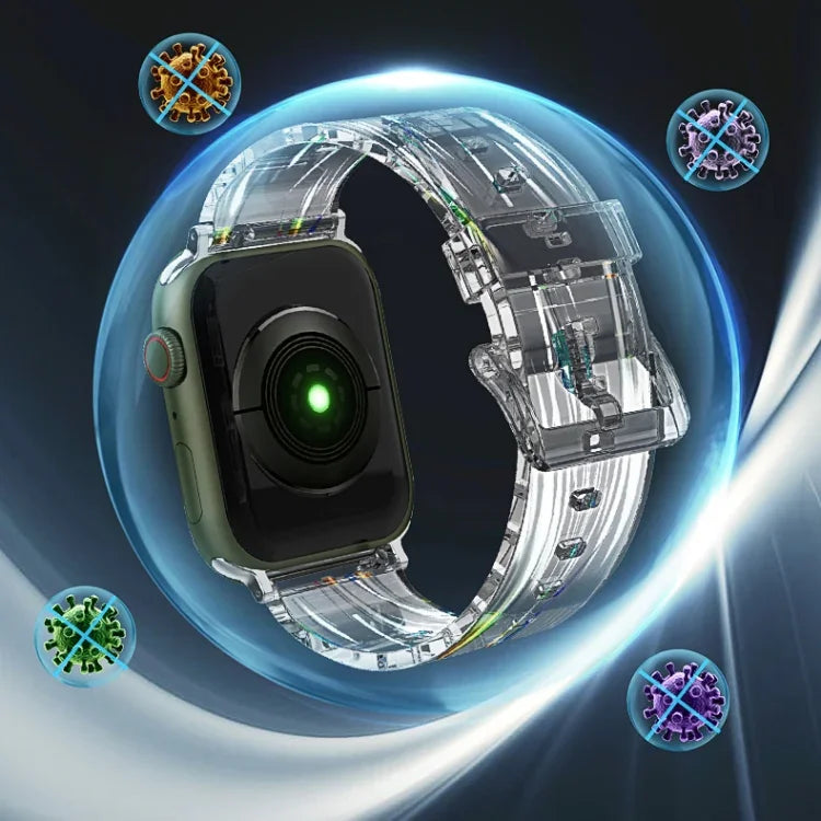 Dây đồng hồ silicone trong suốt nhiều màu cho Apple Watch Series, 7 45mm / 6 & SE & 5 & 4 44mm / 3 & 2 & 1 42mm, 7 41mm / 6 & SE & 5 & 4 40mm / 3 & 2 & 1 38mm