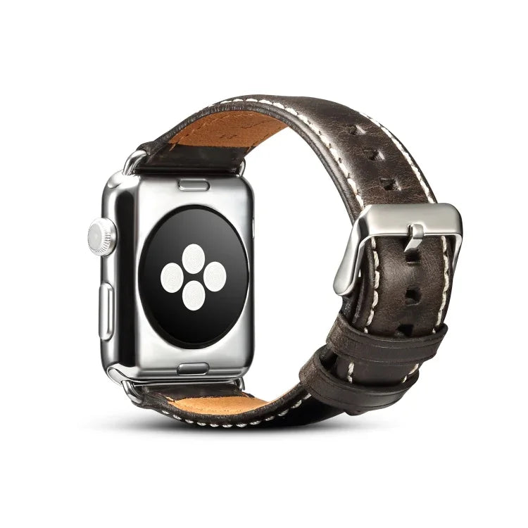 Dây đồng hồ da bò phủ sáp dầu phong cách cổ điển, Dành cho Apple Watch Series, Dành cho Apple Watch Series 5