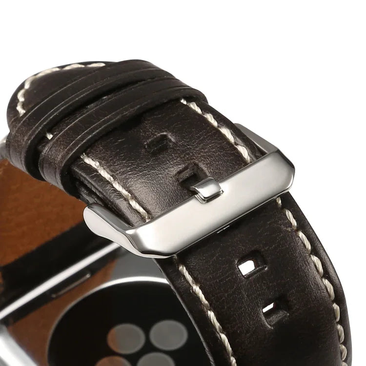 Dây đồng hồ da bò phủ sáp dầu phong cách cổ điển, Dành cho Apple Watch Series, Dành cho Apple Watch Series 5