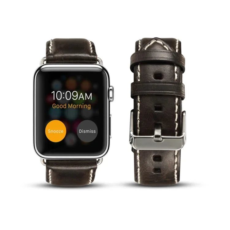 Dây đồng hồ da bò phủ sáp dầu phong cách cổ điển, Dành cho Apple Watch Series, Dành cho Apple Watch Series 5
