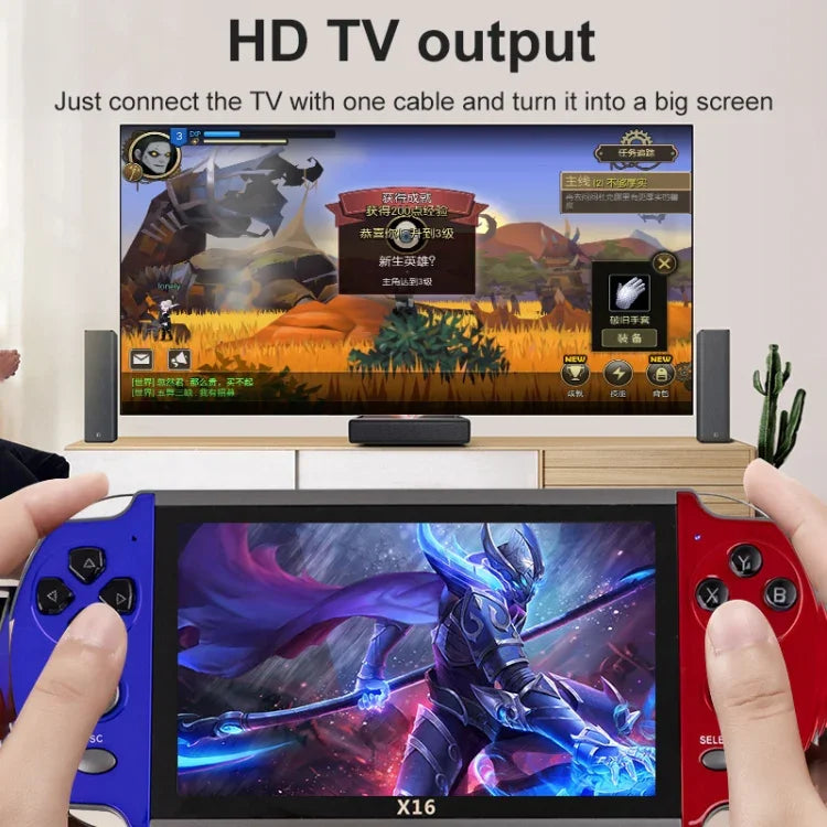 Máy chơi game cầm tay cổ điển X16 màn hình 6,5 inch với bộ nhớ 8GB, X16 8GB 6,5 inch