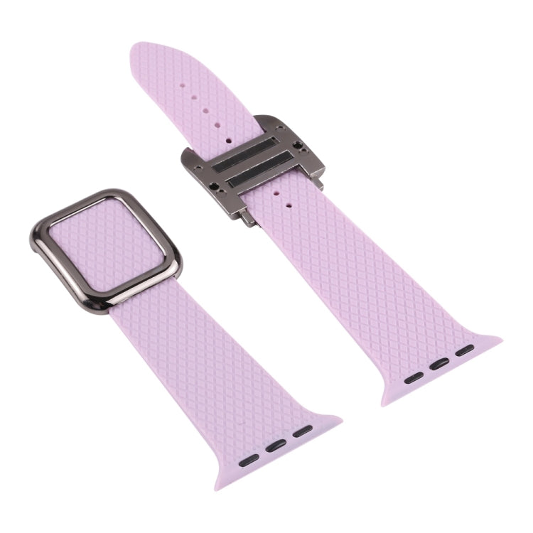 Dây đồng hồ silicone khóa đen cho Apple Watch Series, 7 41mm / 6&SE&5&4 40mm / 3&2&1 38mm