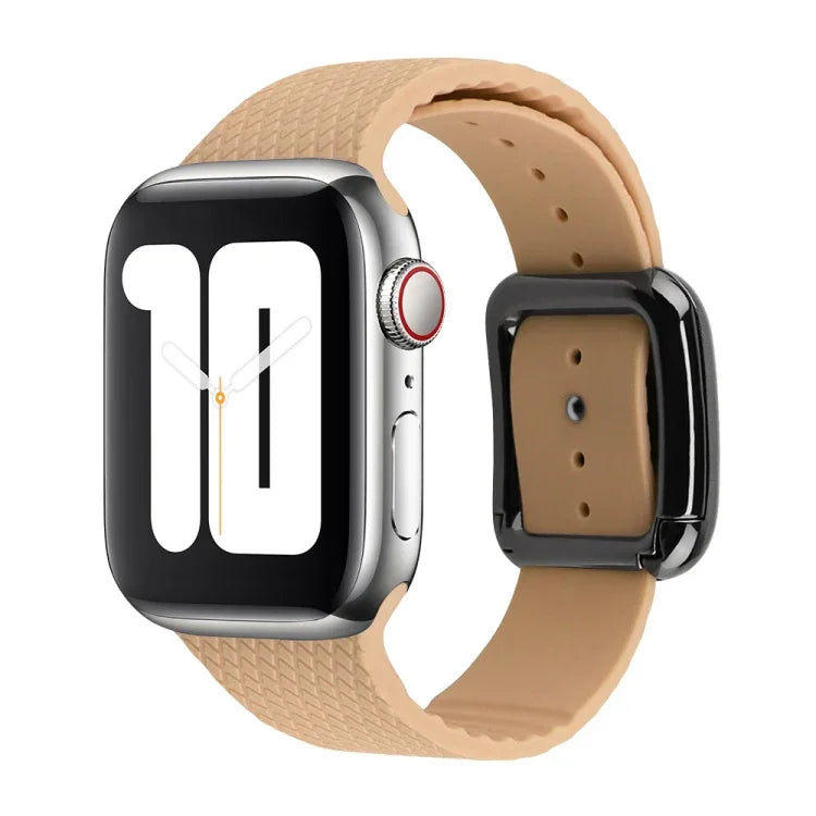 Dây đồng hồ silicone khóa đen cho Apple Watch Series, 7 45mm / 6&SE&5&4 44mm / 3&2&1 42mm