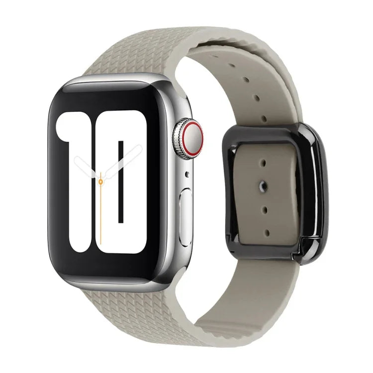 Dây đồng hồ silicone khóa đen cho Apple Watch Series, 7 45mm / 6&SE&5&4 44mm / 3&2&1 42mm