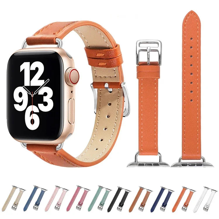 Dây đồng hồ da bò 14mm cho Apple Watch Series, 7 41mm/6&SE&5&4 40mm/3&2&1 38mm, 7 45mm/6&SE&5&4 44mm/3&2&1 42mm